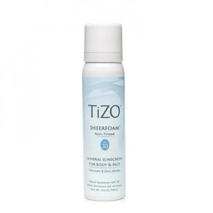 TiZo Sheerfoam Body & Face Non-Tinted SPF 30 – Мінеральна Сонцезахисна Пінка для Обличчя та Тіла без Відтінку 100g