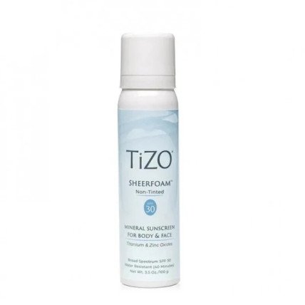 TiZo Sheerfoam Body & Face Non-Tinted SPF 30 – Мінеральна Сонцезахисна Пінка для Обличчя та Тіла без Відтінку 100g
